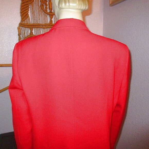 Vtg Austin Reed Women's Blazer Jacket Size 12 Red Worsted Wool Lined Pockets USA - Picture 10 of 12